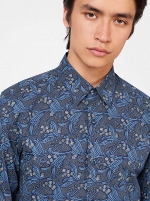 Camisas Ben Sherman Art Nouveau Floral Azul Marino | RC0469752