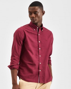 Camisas Ben Sherman Beatnik Oxford Garment Dye Burdeos | VQ6132574