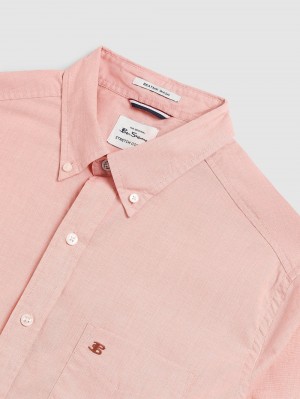 Camisas Ben Sherman Beatnik Wash Long-Sleeve Naranjas | WC0197385