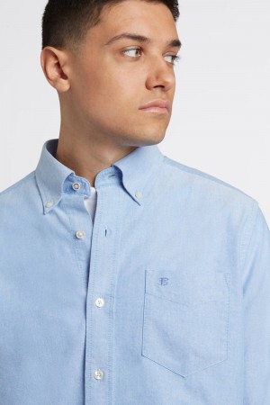 Camisas Ben Sherman Brighton Oxford Organic Azules | JM9230785