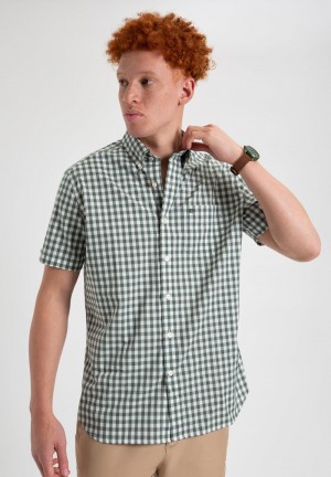 Camisas Ben Sherman House Poplin Gingham Verde Oliva | VJ1790523