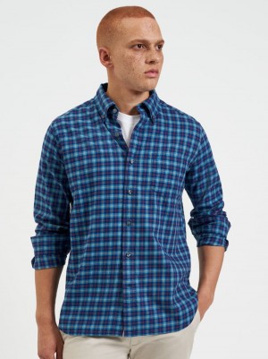 Camisas Ben Sherman House Tartan Twill Azul Marino | KH9372508