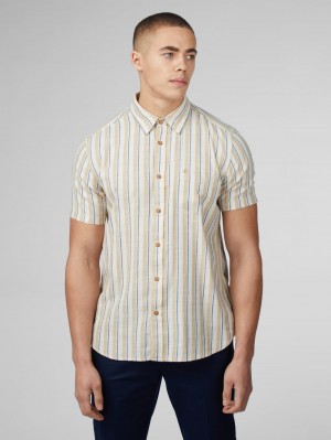 Camisas Ben Sherman Signature Mod Stripe Blancas | JT5764829