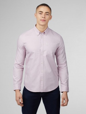 Camisas Ben Sherman Signature Oxford Long Sleeve Moradas | AD1095327