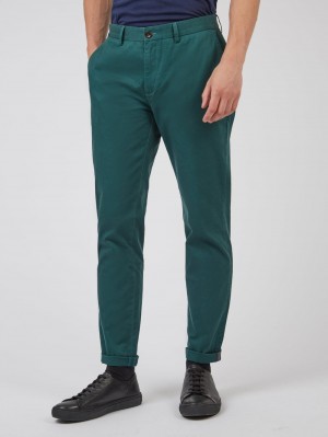 Pantalon Ben Sherman Signature Slim Stretch Chino Verde | ZX4829531