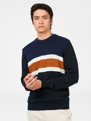 Prendas De Punto Ben Sherman Chest Stripe Crewneck Negras | OR2986315