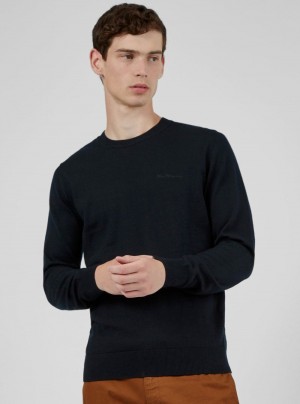 Prendas De Punto Ben Sherman Signature Crewneck Negras | WX7906538