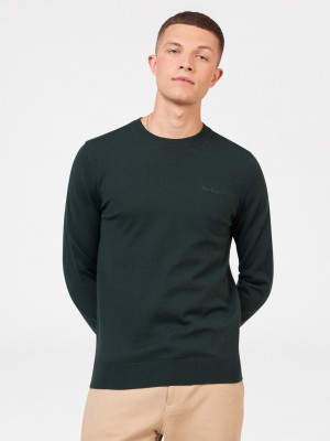 Prendas De Punto Ben Sherman Signature Merino Crewneck Verde Oscuro | GV5168907