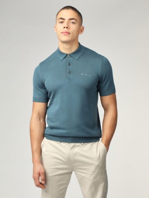 Prendas De Punto Ben Sherman Signature Short Sleeve Polo Turquesa | TY0518294