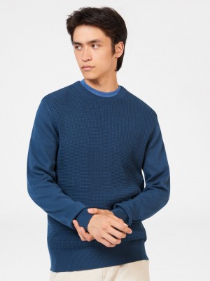 Prendas De Punto Ben Sherman Textured Crewneck Indigo | JK2934560