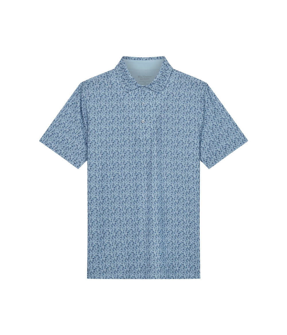 Camisa Polo Ben Sherman Mini Guitar Tech Jersey Sports Fit Azules | TA7192503