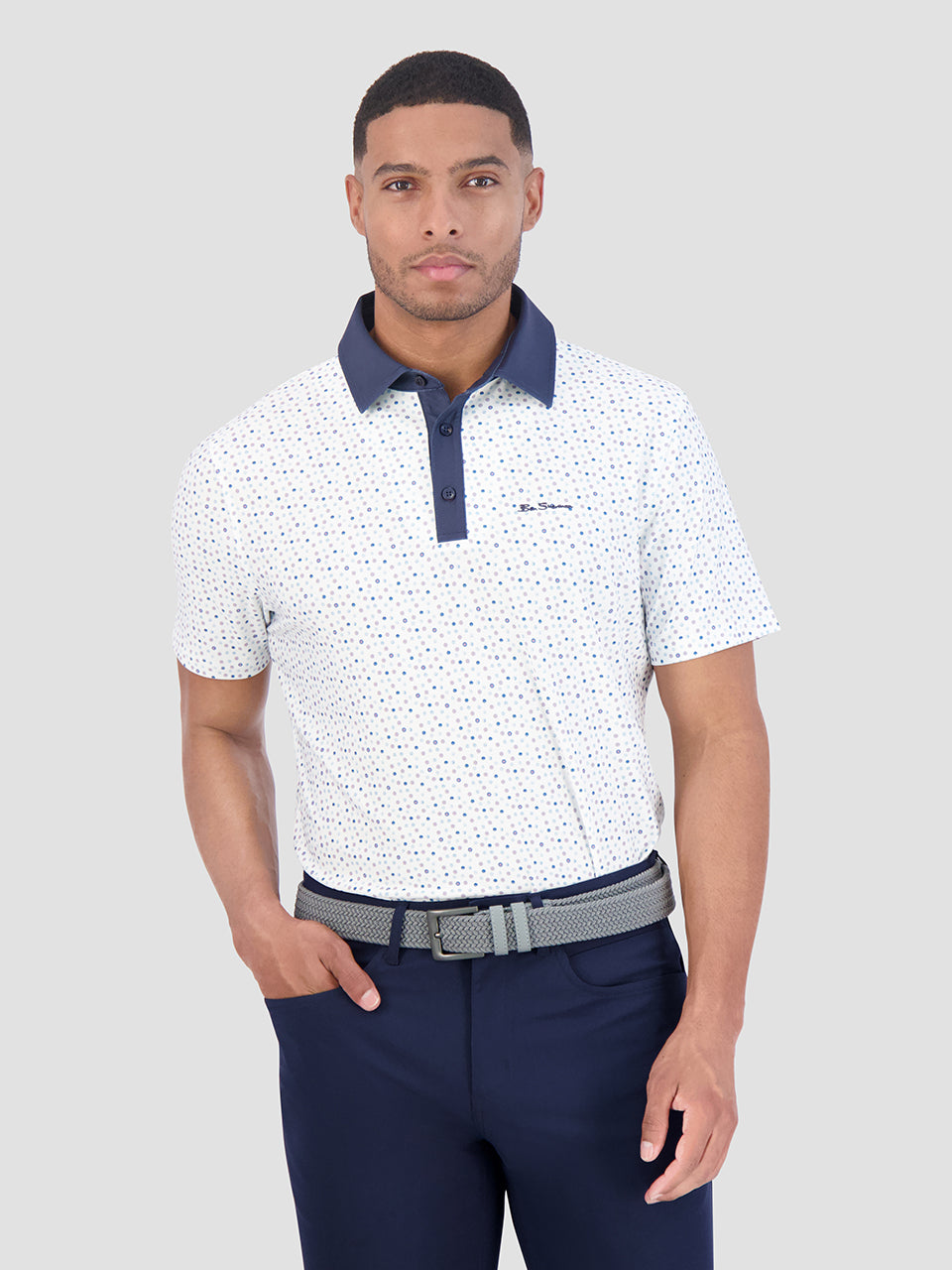 Camisa Polo Ben Sherman Polka Dots Tech Jersey Sports Fit Blancas | DF2174683