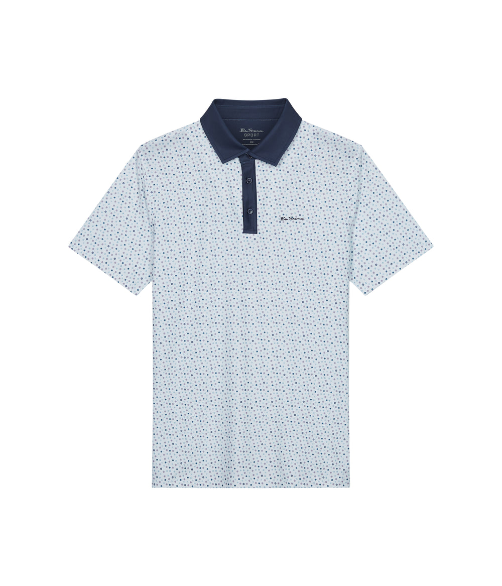 Camisa Polo Ben Sherman Polka Dots Tech Jersey Sports Fit Blancas | DF2174683