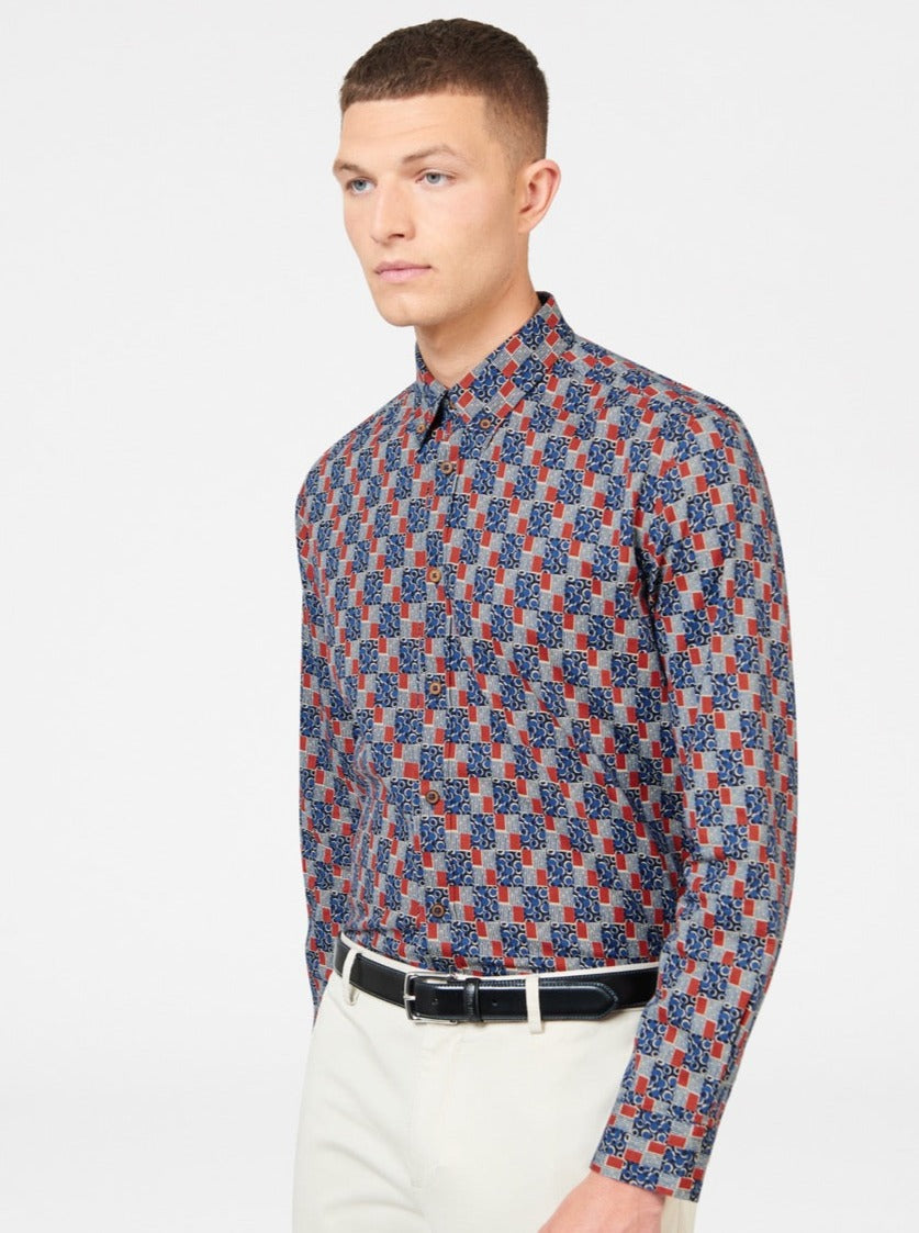 Camisas Ben Sherman 1950s Checkerboard Indigo | ZO3751062