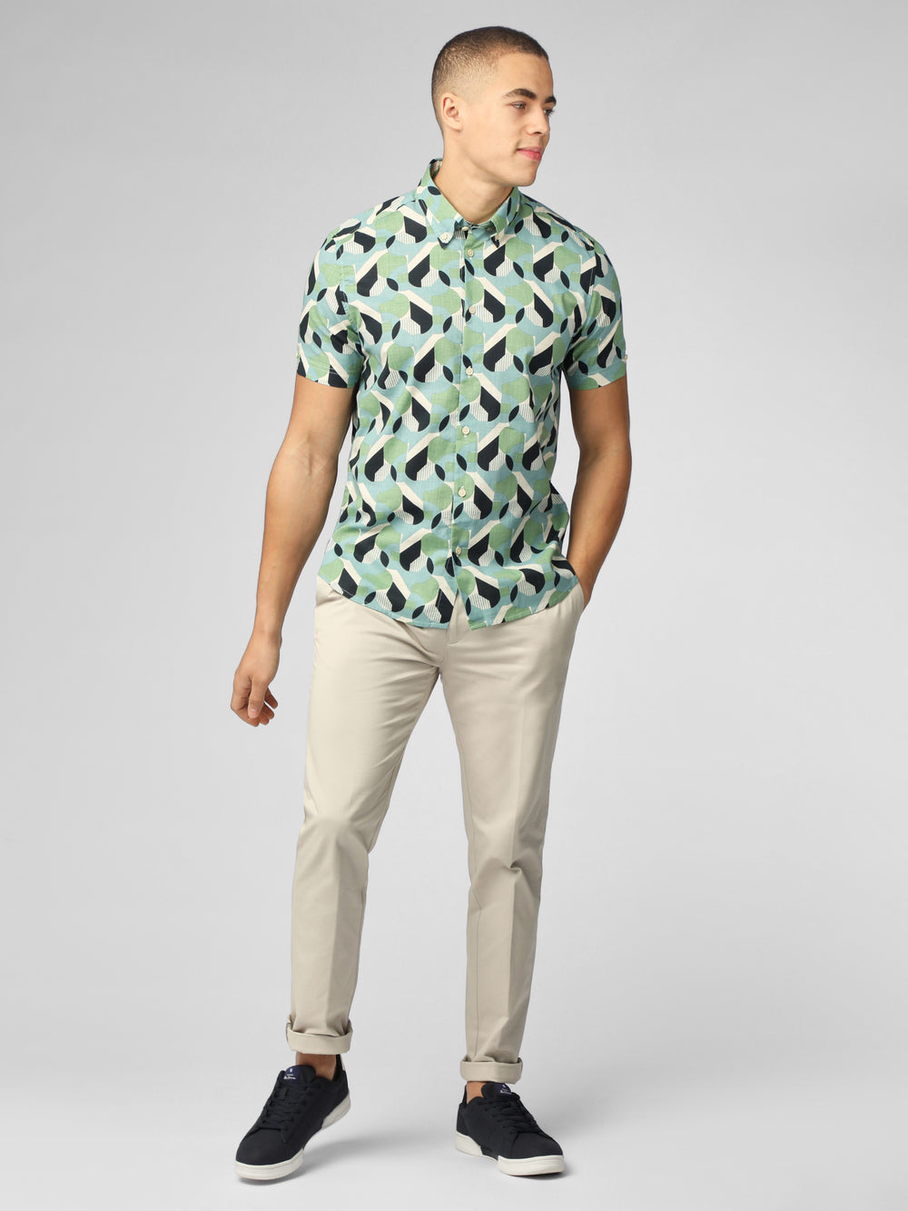 Camisas Ben Sherman Art Deco Verde | QV4390627