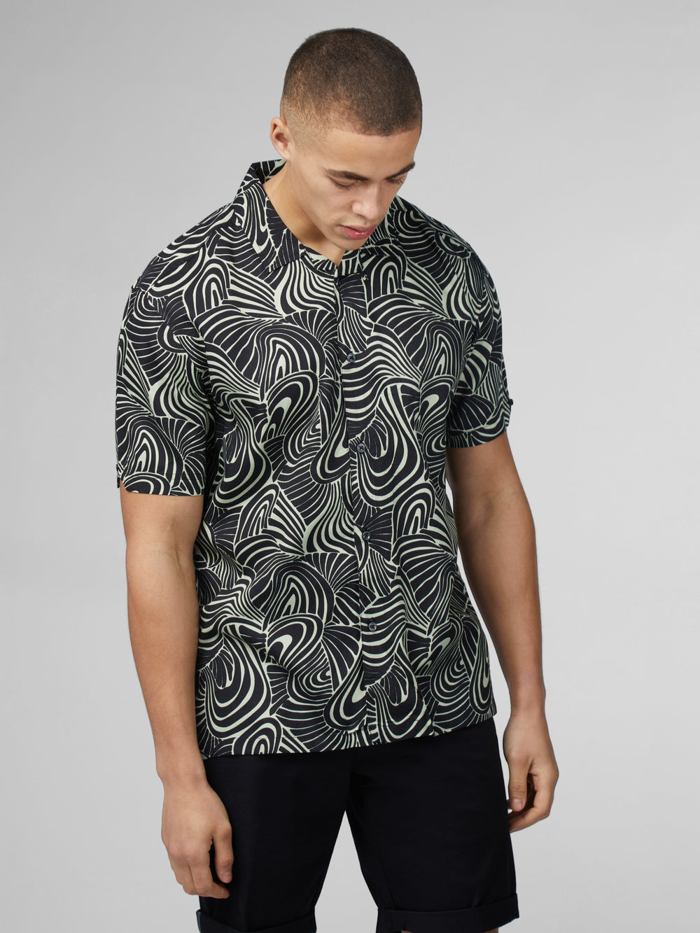 Camisas Ben Sherman B by Ben Sherman Psychedelic Swirl Print Verde Menta | DK8317650