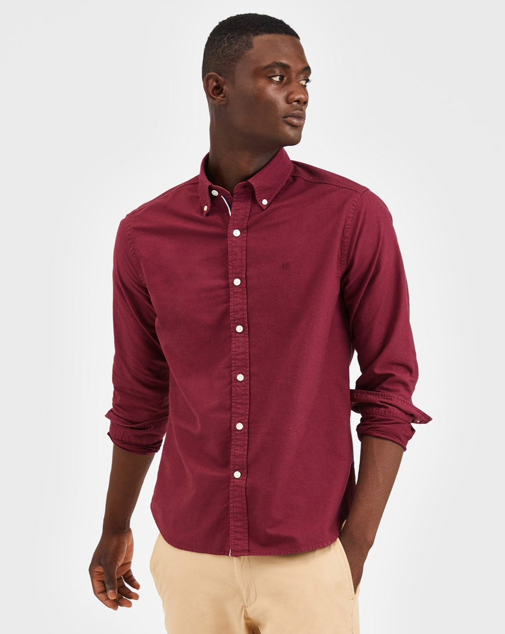 Camisas Ben Sherman Beatnik Oxford Garment Dye Burdeos | VQ6132574