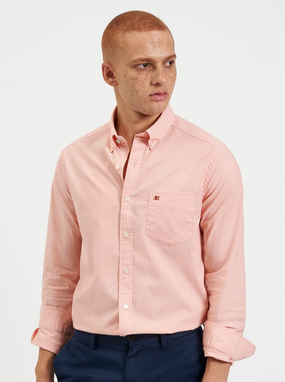 Camisas Ben Sherman Beatnik Wash Long-Sleeve Naranjas | WC0197385