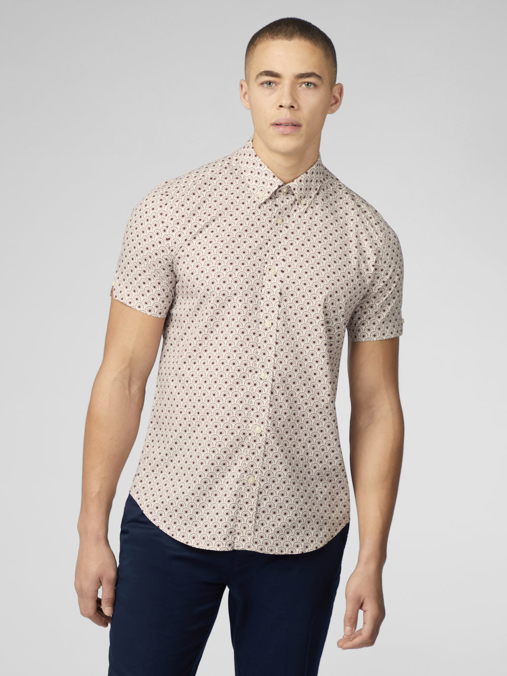 Camisas Ben Sherman Block Geo Rojas Oscuro | IX7892563