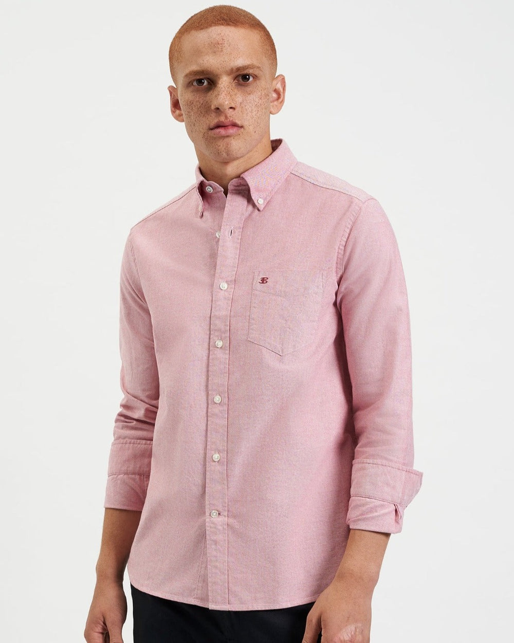 Camisas Ben Sherman Brighton Oxford Organic Rojas Claro | DZ8503167