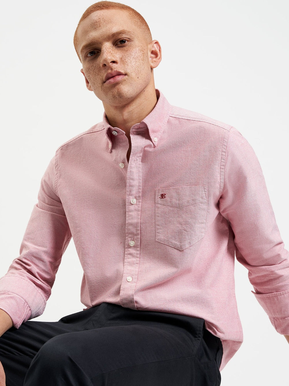 Camisas Ben Sherman Brighton Oxford Organic Rojas Claro | DZ8503167