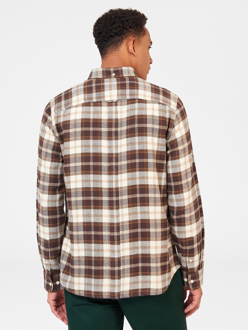 Camisas Ben Sherman Brushed Plain Check Chocolate | RS2069145