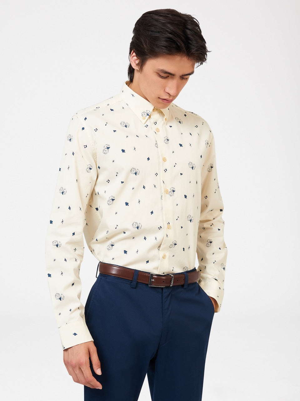 Camisas Ben Sherman Conversational Icon Blancas | PY2964507