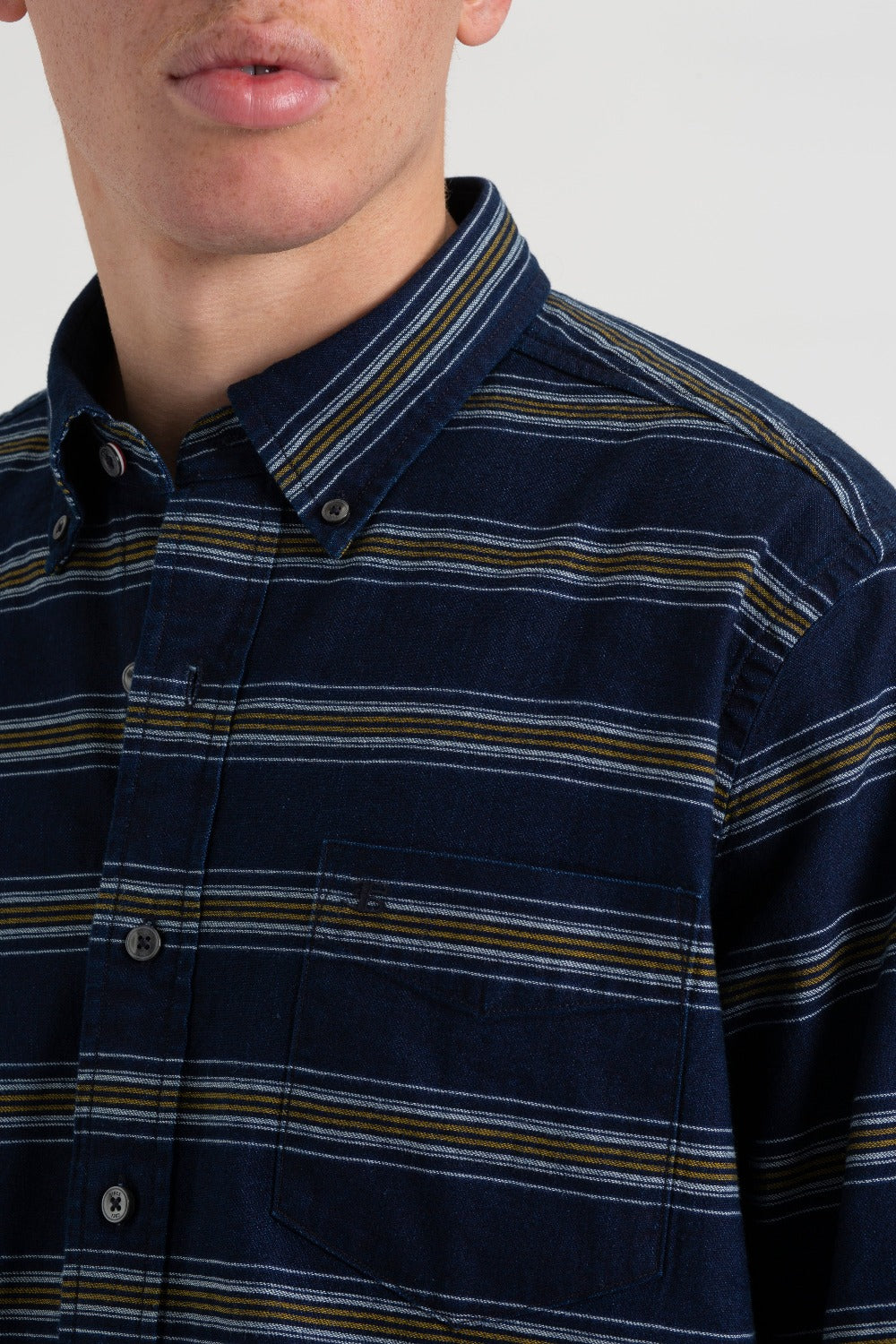 Camisas Ben Sherman Dalston Blues Long Sleeve Indigo Stripe Indigo | DP7324089