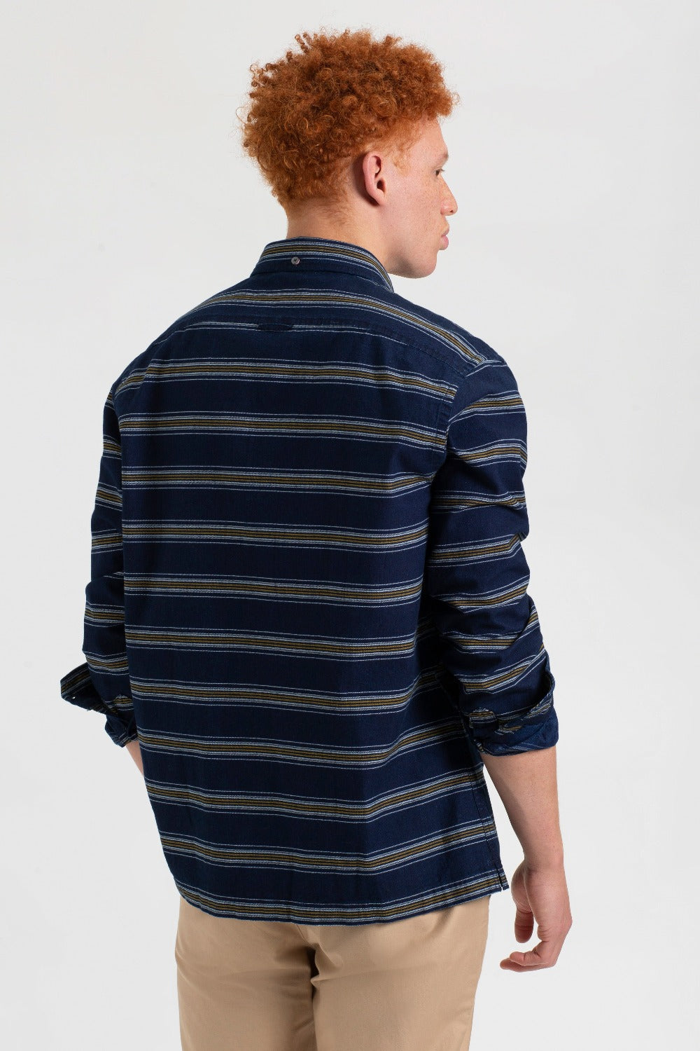 Camisas Ben Sherman Dalston Blues Long Sleeve Indigo Stripe Indigo | DP7324089