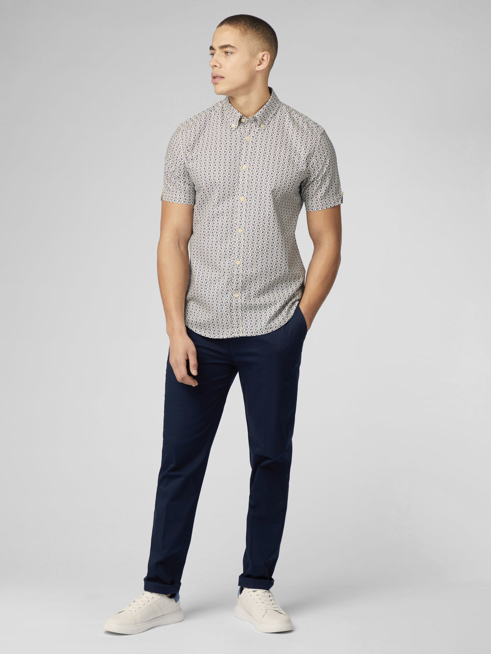 Camisas Ben Sherman Geo Wave Denim Azules | HP4257810