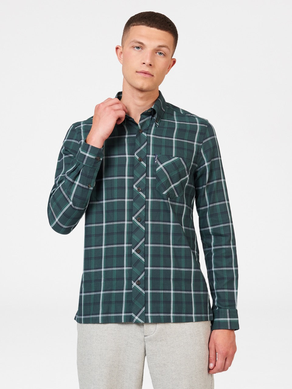 Camisas Ben Sherman Grid Check Verde | WH9217463