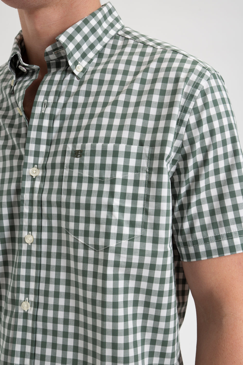 Camisas Ben Sherman House Poplin Gingham Verde Oliva | VJ1790523