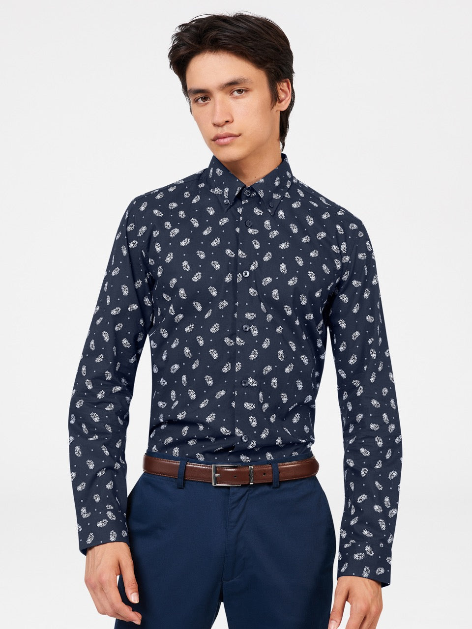 Camisas Ben Sherman Micro Paisley Azul Marino | NE8021376