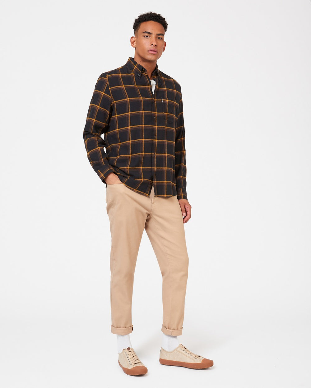 Camisas Ben Sherman Oversized Brushed Check Negras | BJ4926053