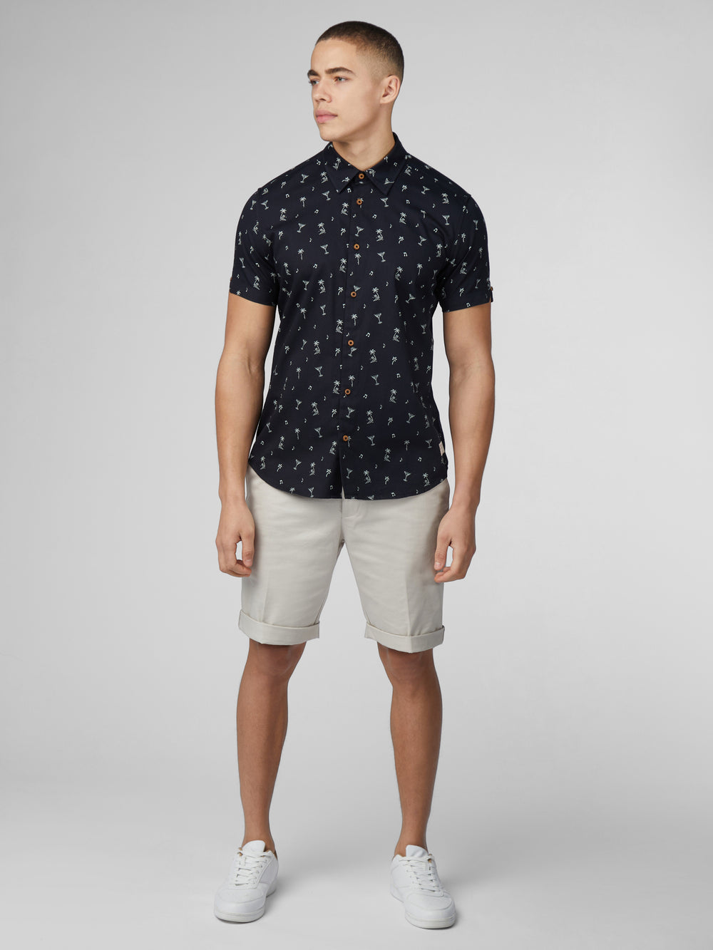 Camisas Ben Sherman Scattered Negras | WT1045726