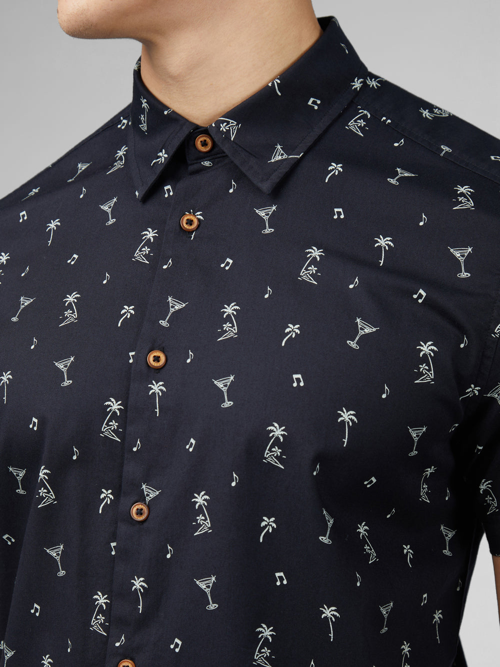 Camisas Ben Sherman Scattered Negras | WT1045726