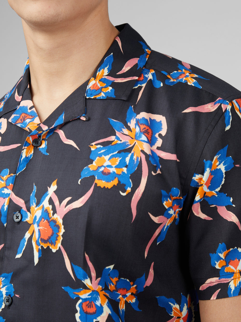 Camisas Ben Sherman Signature Botanical Print Negras | WR1360798