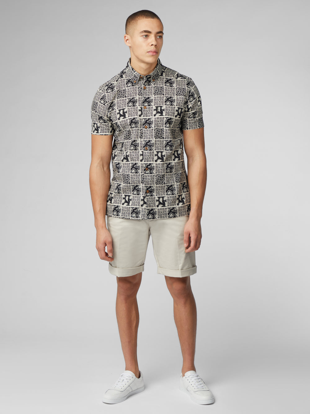 Camisas Ben Sherman Signature Checkerboard Paisley Print Negras | OD5796304