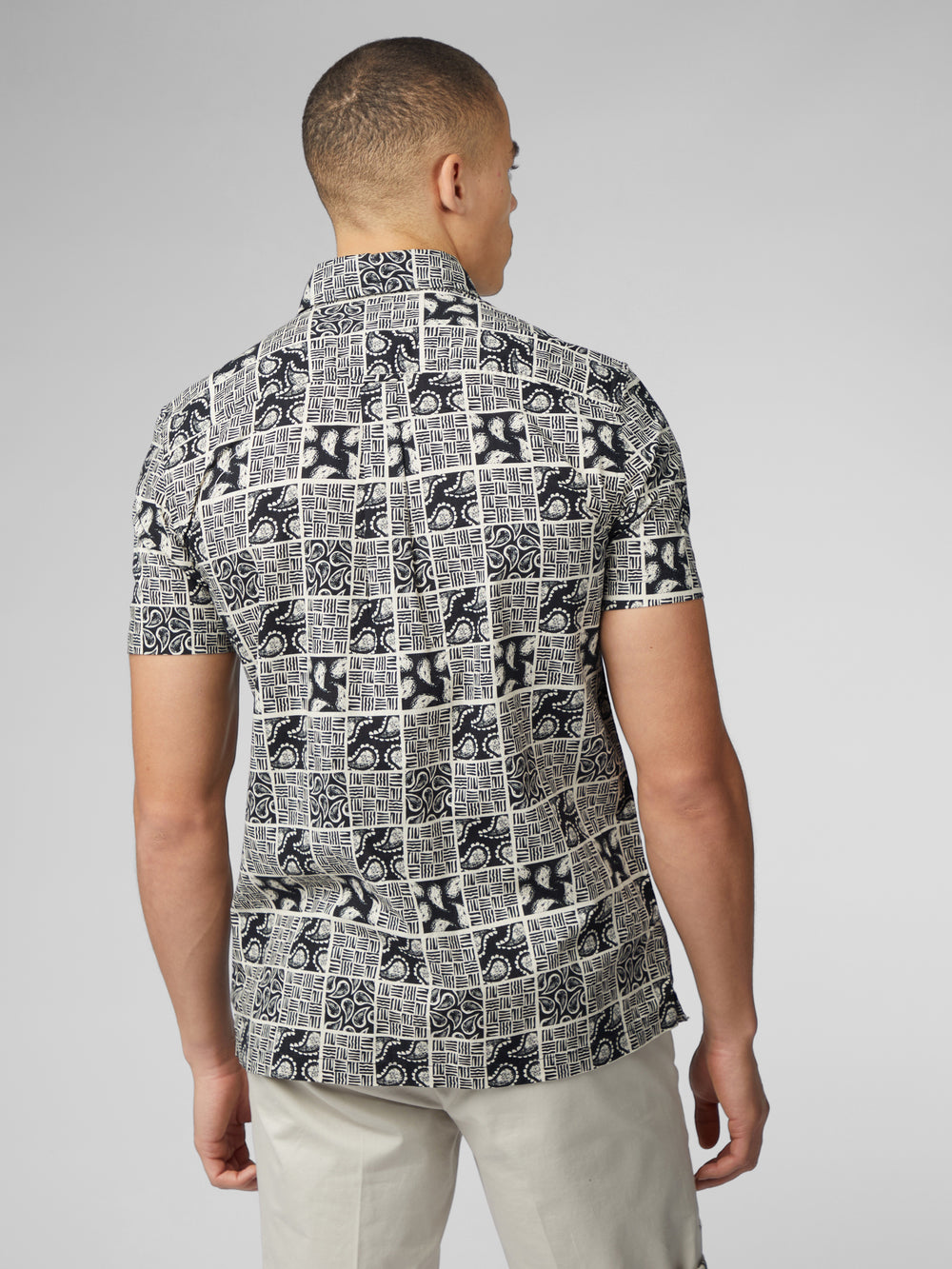 Camisas Ben Sherman Signature Checkerboard Paisley Print Negras | OD5796304