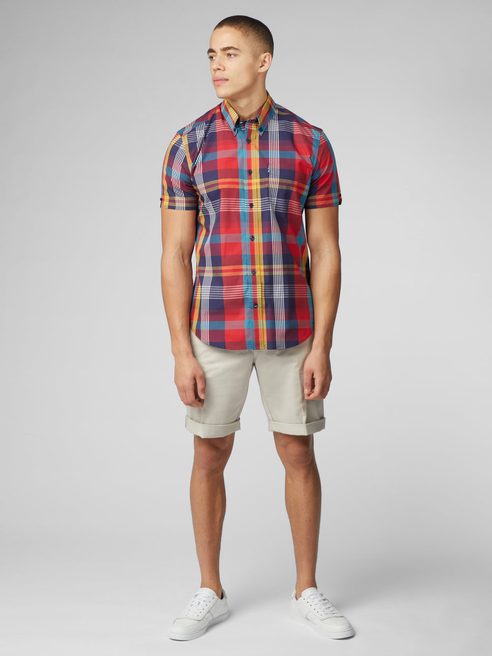 Camisas Ben Sherman Signature Large Madras Check Rojas | QI4153829