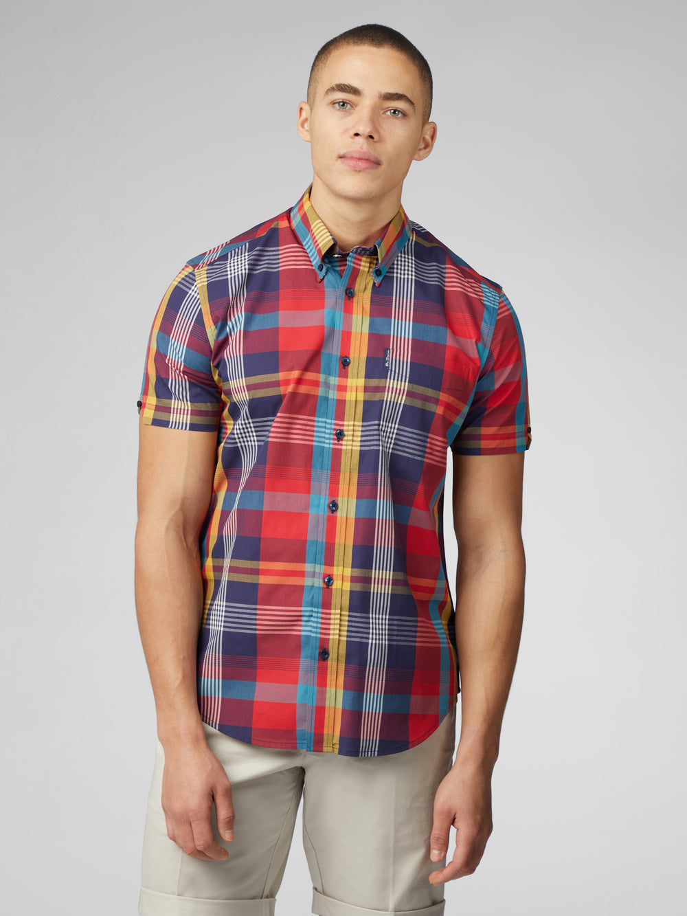 Camisas Ben Sherman Signature Large Madras Check Rojas | QI4153829