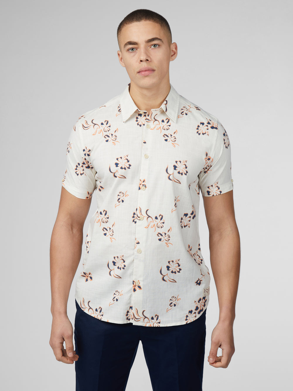 Camisas Ben Sherman Signature Linear Floral Blancas | TL1963540