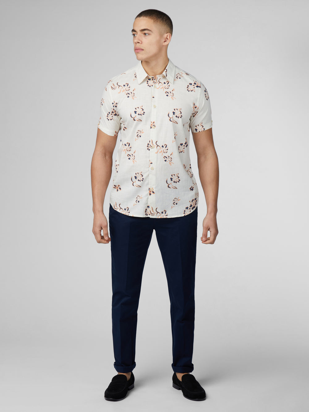 Camisas Ben Sherman Signature Linear Floral Blancas | TL1963540