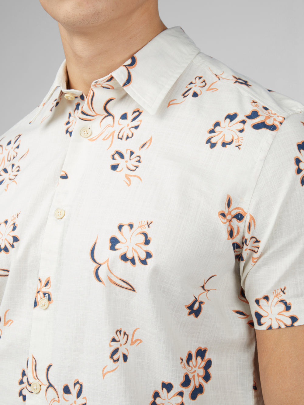 Camisas Ben Sherman Signature Linear Floral Blancas | TL1963540