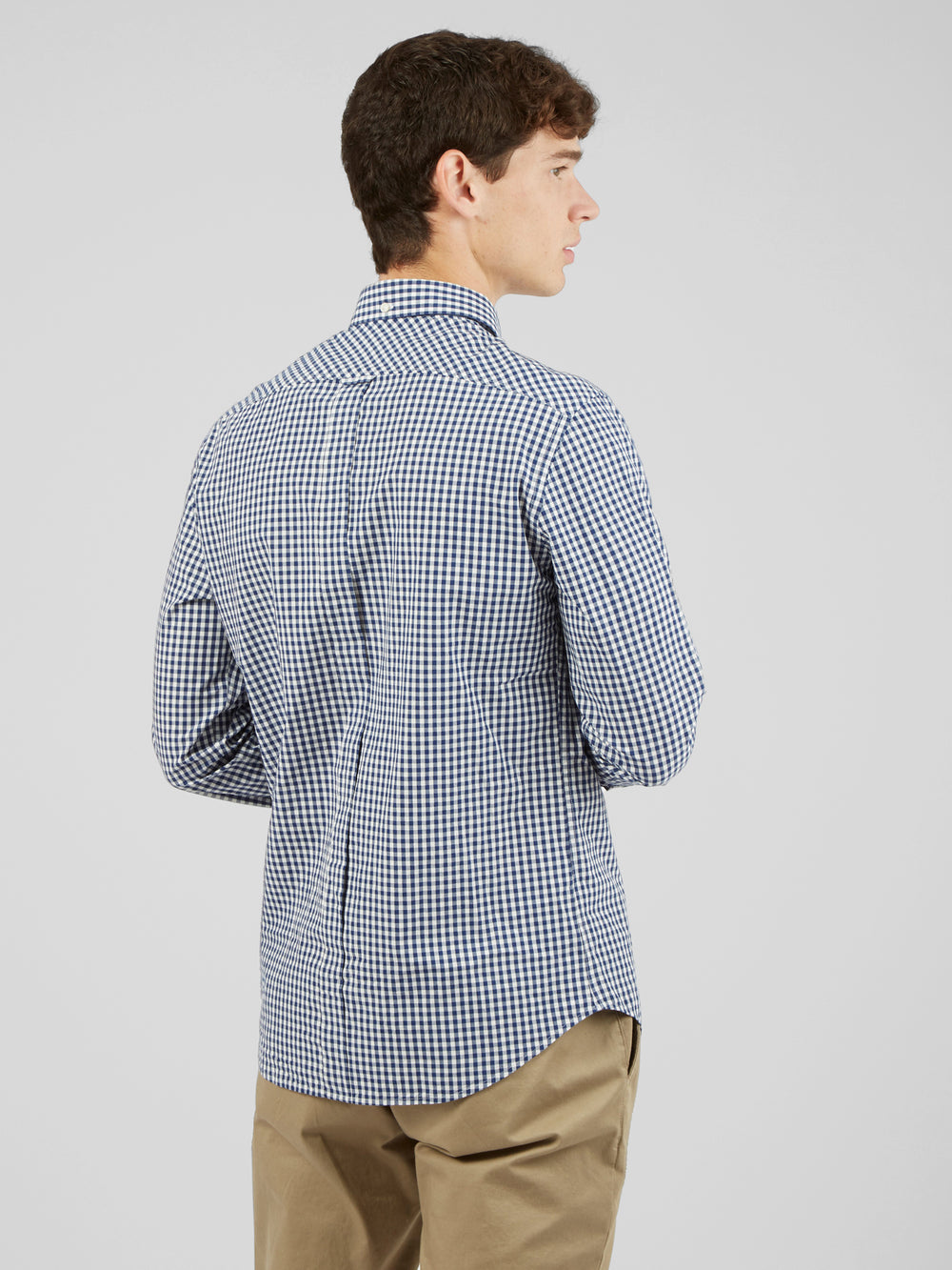 Camisas Ben Sherman Signature Long-Sleeve Gingham Azules Oscuro | NE6085924