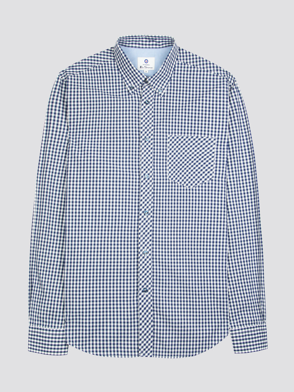 Camisas Ben Sherman Signature Long-Sleeve Gingham Azules Oscuro | NE6085924