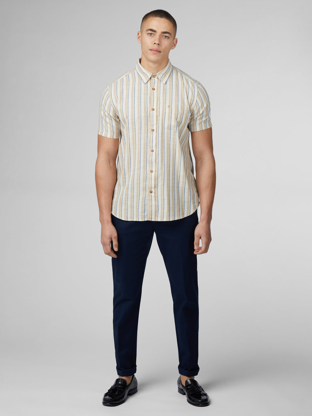 Camisas Ben Sherman Signature Mod Stripe Blancas | JT5764829