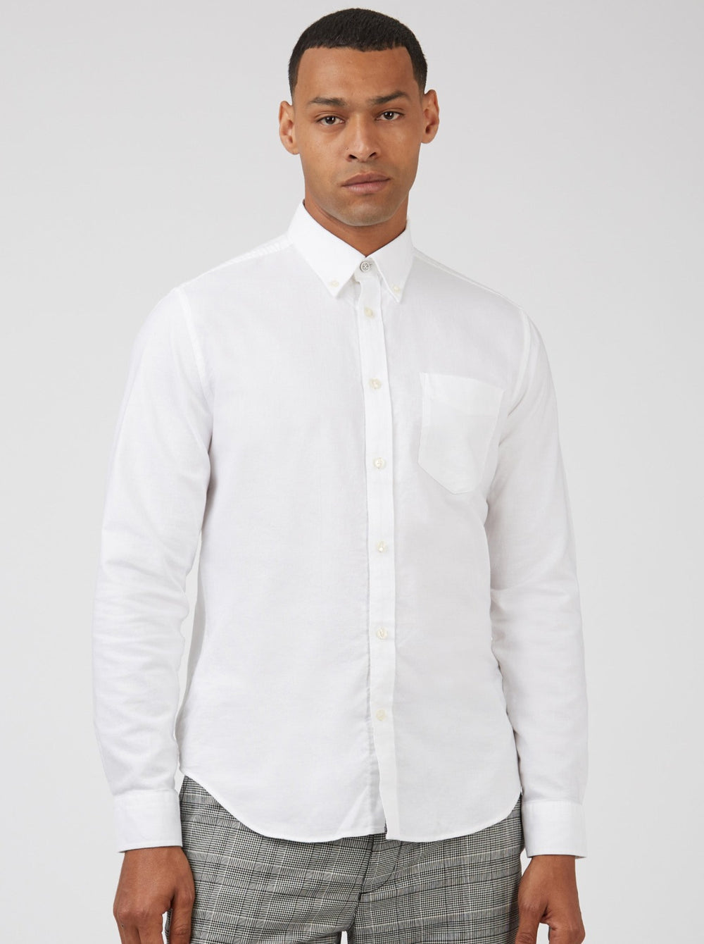 Camisas Ben Sherman Signature Organic Long-Sleeve Oxford Blancas | MF0213458