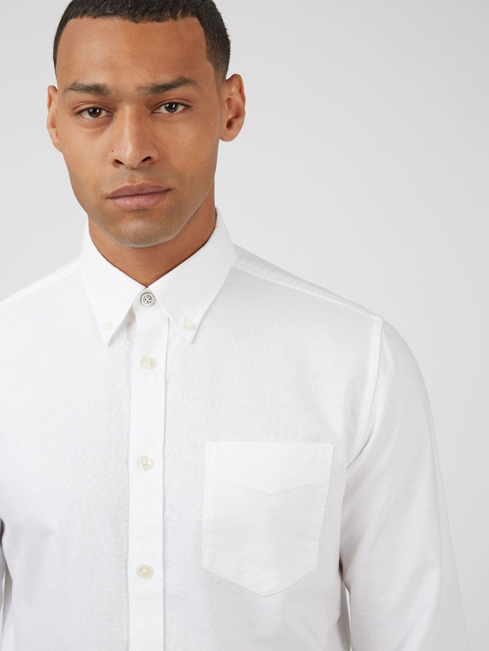 Camisas Ben Sherman Signature Organic Long-Sleeve Oxford Blancas | MF0213458