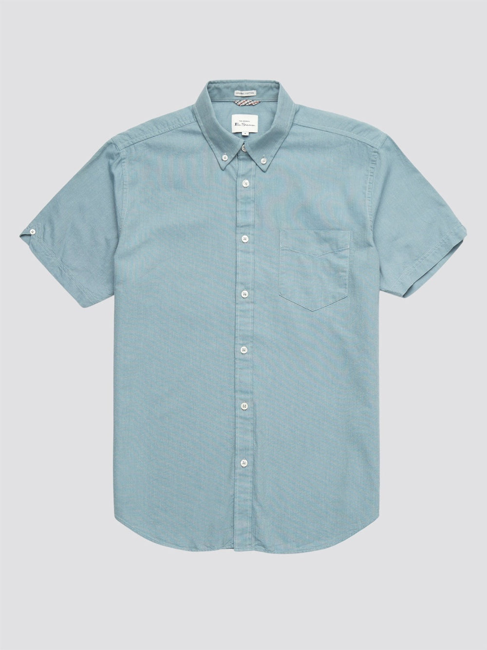 Camisas Ben Sherman Signature Organic Short-Sleeve Oxford Shadow Azules Gris | IH8935247